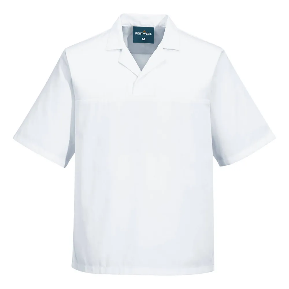 Portwest 2209 Shirt zonder zakken met korte mouwen Wit voorkant