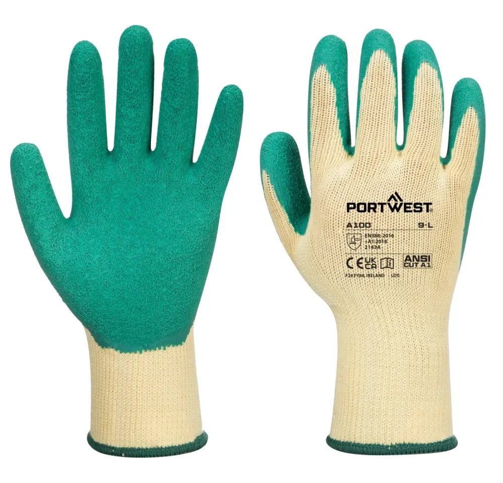 Portwest A100 Griphandschoen - Latex Groen voorkant