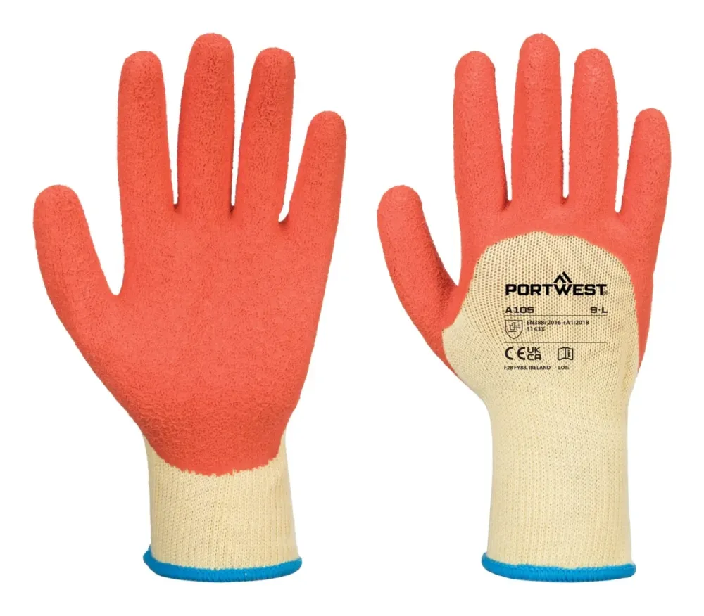 Portwest A105 Grip Xtra Handschoen Geel voorkant