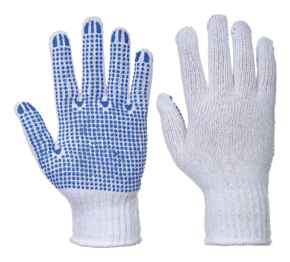 Portwest A111 Klassieke Polka dot Handschoen Wit/rood voorkant