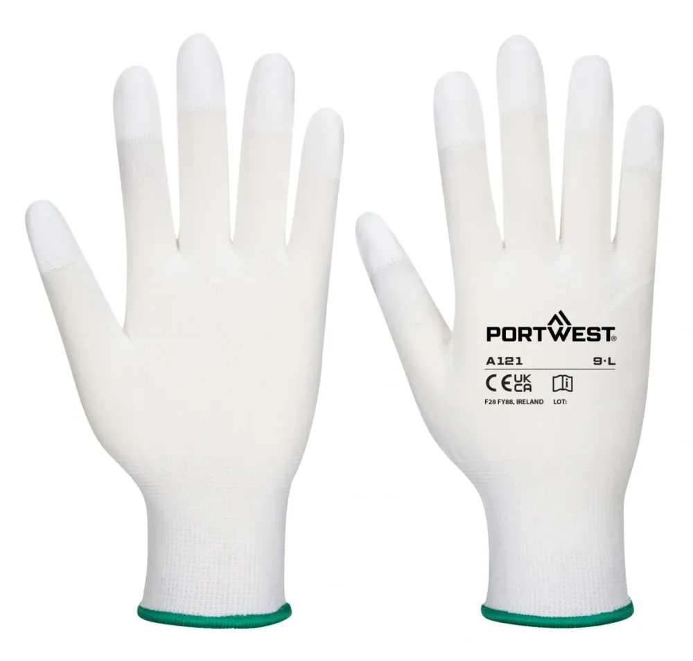 Portwest A121 PU Vingertophandschoen Wit voorkant