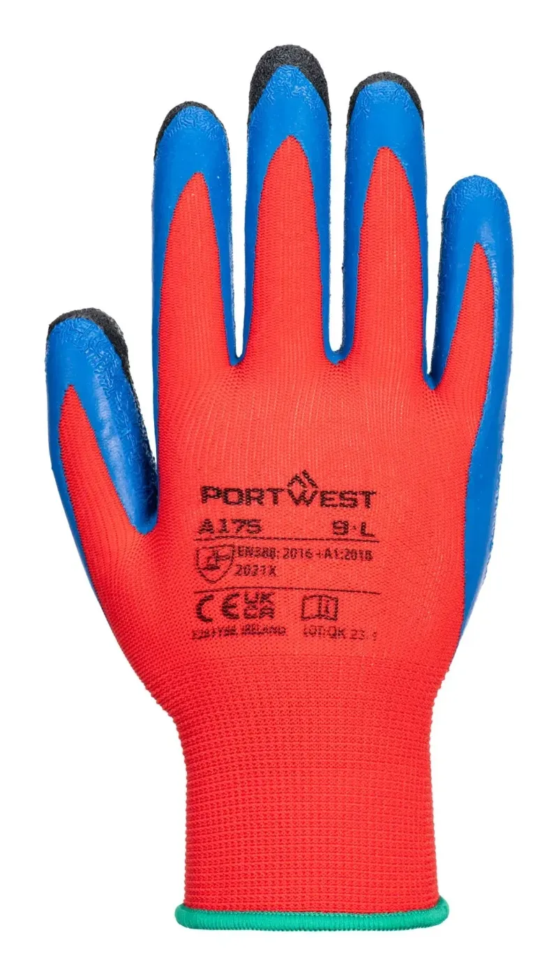 Portwest A175 Duo-Flex Handschoen Rood/blauw voorkant