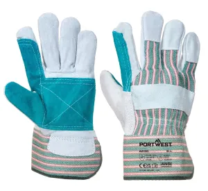 Portwest A230 Dubbele Palm Rigger Handschoen Grijs voorkant