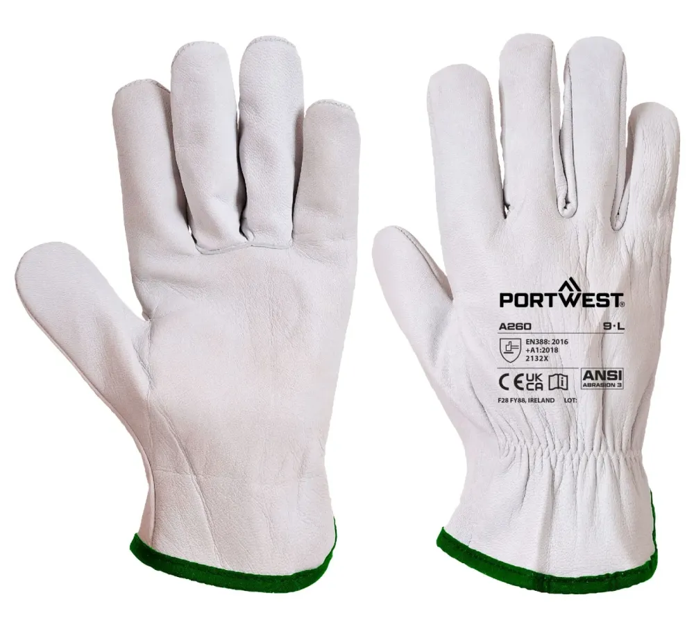 Portwest A260 Oves Driver Handschoen Grijs voorkant