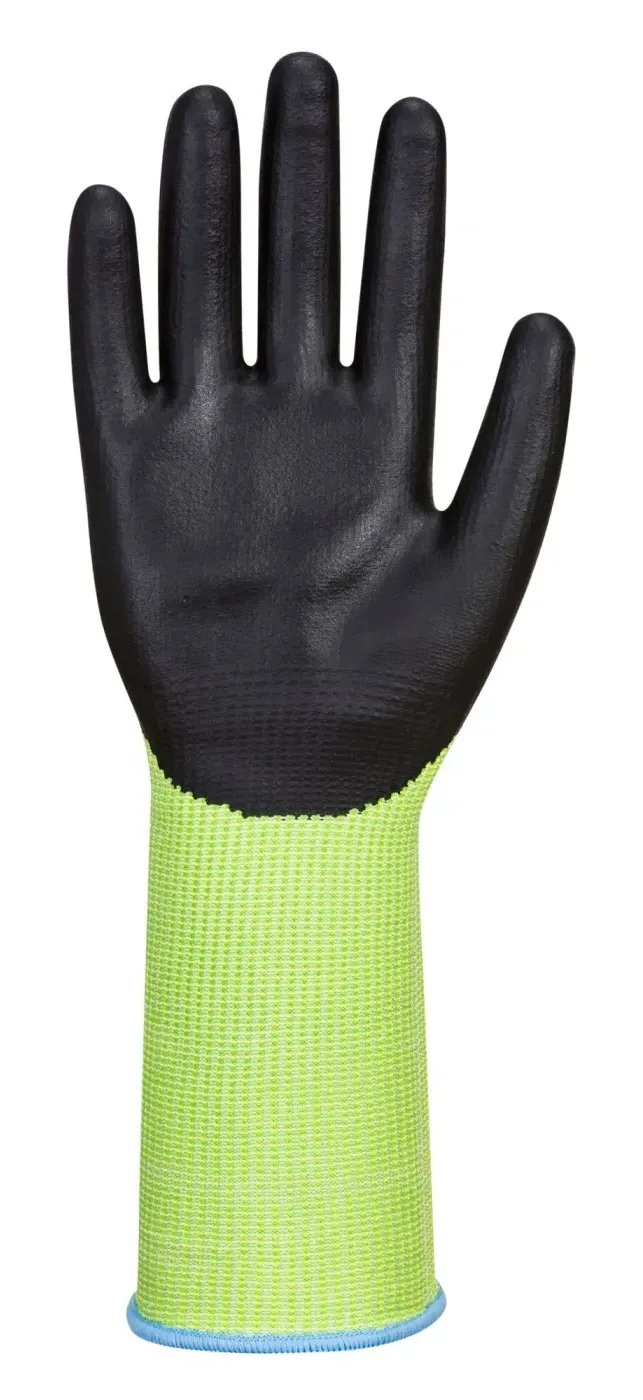 Portwest A632 Groen Knip Handschoen Lange Manchet Groen/zwart voorkant