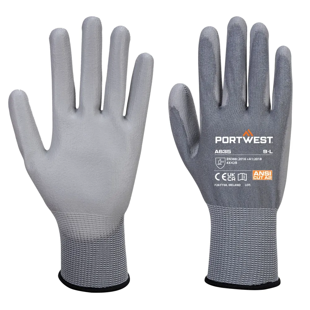 Portwest A635 Eco-Snijbestendige Handschoen Grijs voorkant