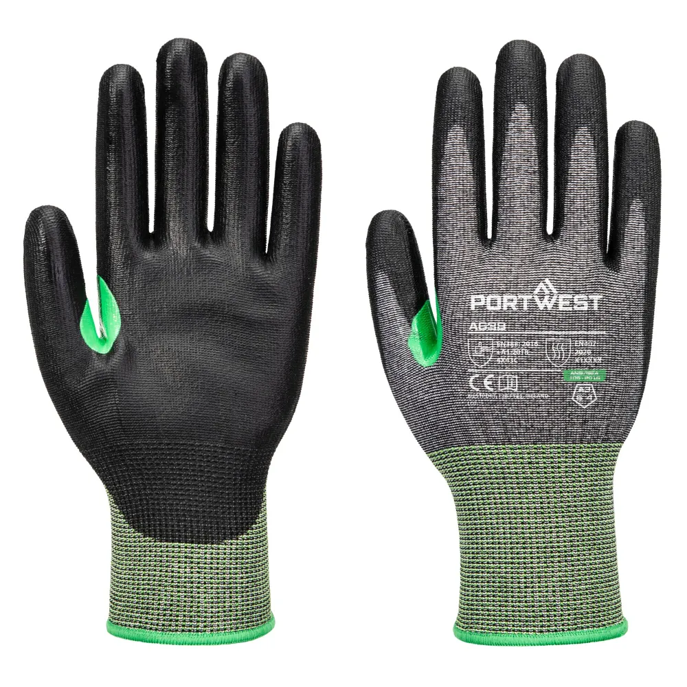 Portwest A638 CS C15 PU Snijbestendige Handschoen Grijs/zwart voorkant