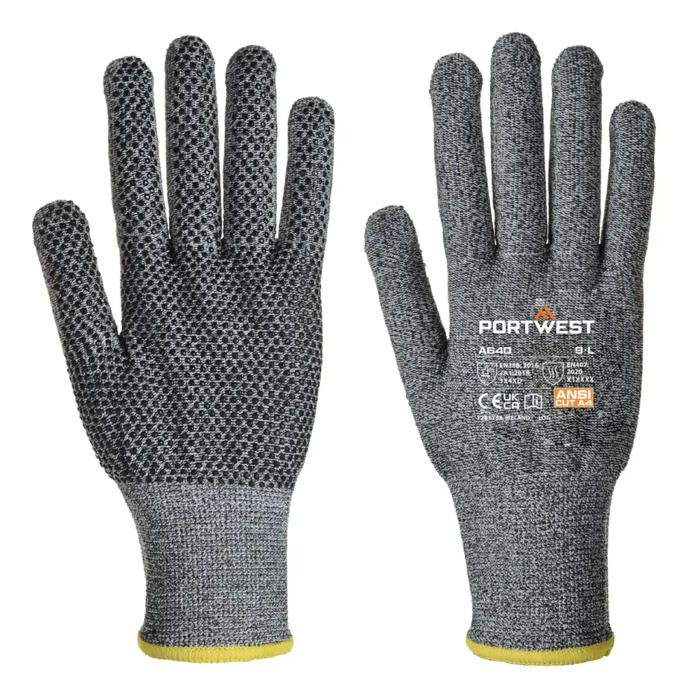 Portwest A640 Sabel-Dot Handschoen Grijs voorkant
