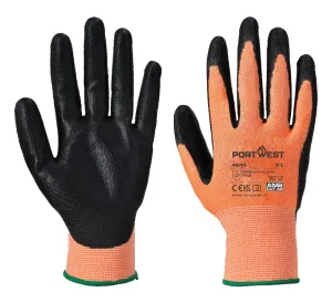 Portwest A643 Amber snijbestendige Handschoen - Nitril Schuim Amber voorkant