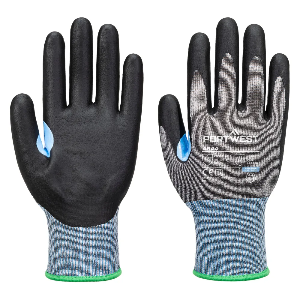Portwest A644 CS D15 Nitril Snijbestendige Handschoen Grijs/zwart voorkant
