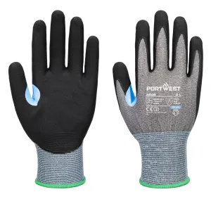 Portwest A648 CS D21 Nitril Snijbestendige Handschoen Grijs/zwart voorkant