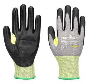 Portwest A651 CS E15 PU Snijbestendige Handschoen Grijs/zwart voorkant