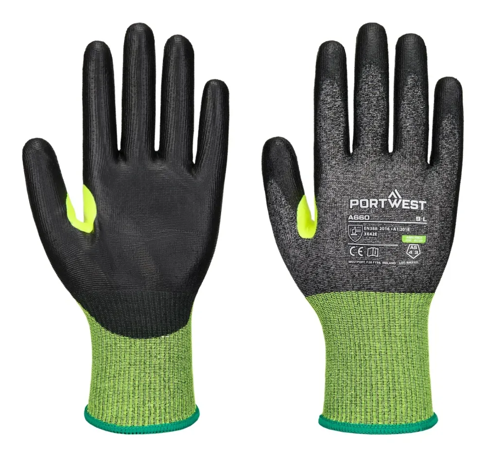 Portwest A660 CS Cut E18 PU Zwart voorkant
