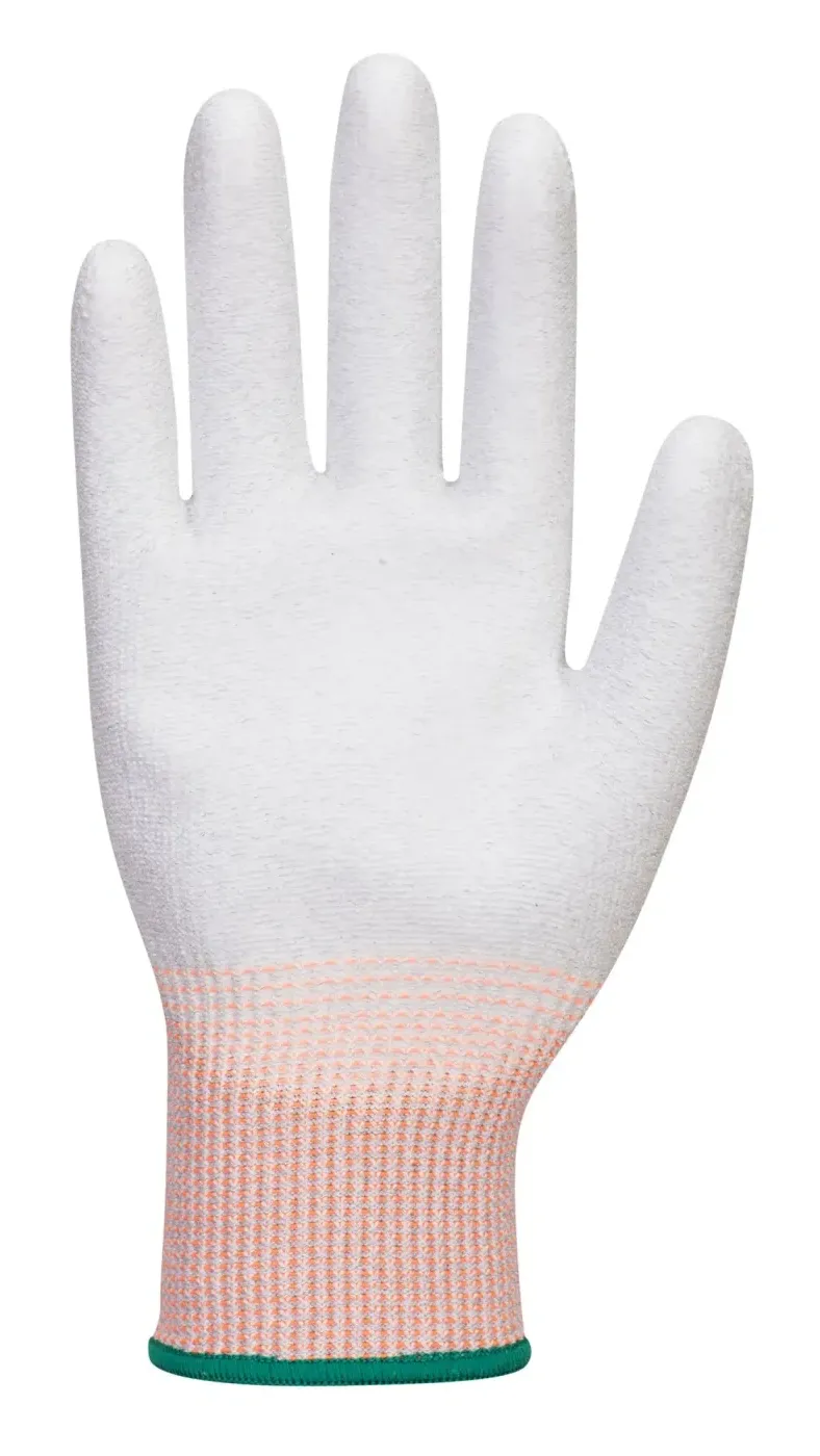 Portwest A697 LR13 ESD PU Palm Handschoen (12 pr) Grijs/wit voorkant