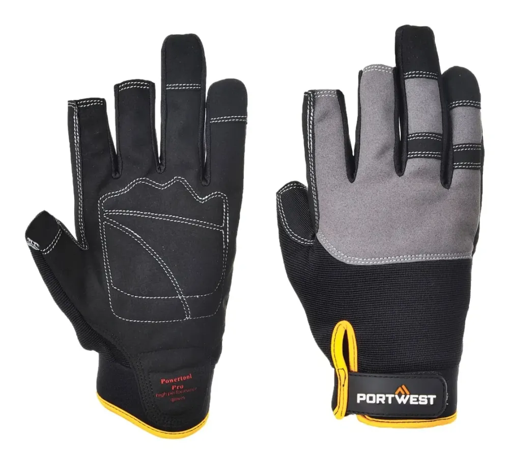 Portwest A740 Powertool Pro - Hoogwaardige Handschoen Zwart voorkant