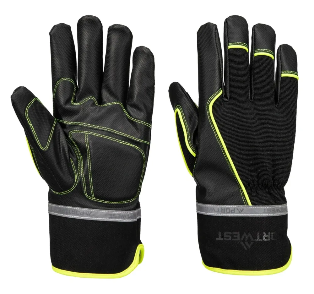 Portwest A753 Koude 450 PU Waterdichte Mechanische Handschoen Zwart voorkant