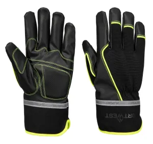 Portwest A753 Koude 450 PU Waterdichte Mechanische Handschoen Zwart voorkant