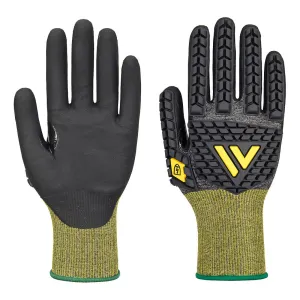 Portwest A756 Impact E18 Nitril Antistatische ESD Handschoen Zwart voorkant