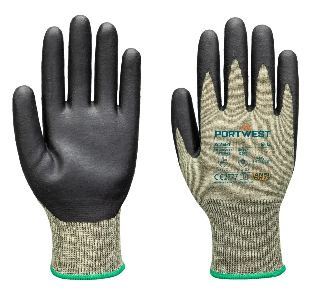 Portwest A784 Arc Grip 18C Niveau 1 Handschoen Groen/zwart voorkant