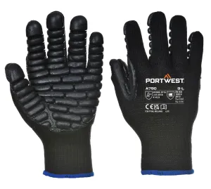 Portwest A790 Antivibratie Handschoen Zwart voorkant