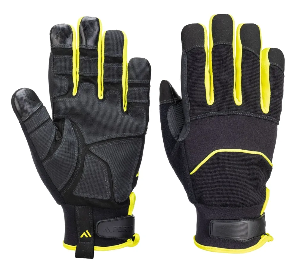 Portwest A792 Naaldbestendige Handschoen Zwart/Geel voorkant