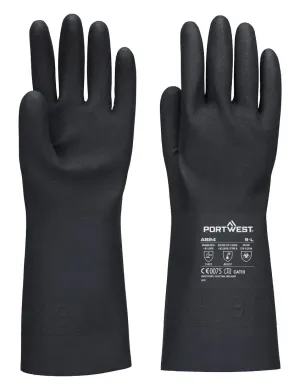 Portwest A824 Chem 350 Butyl handschoen Zwart voorkant