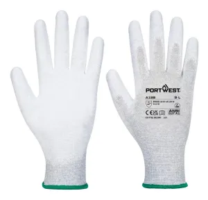 Portwest AB199 Antistatic PU Palm Glove Pk12 Grijs voorkant