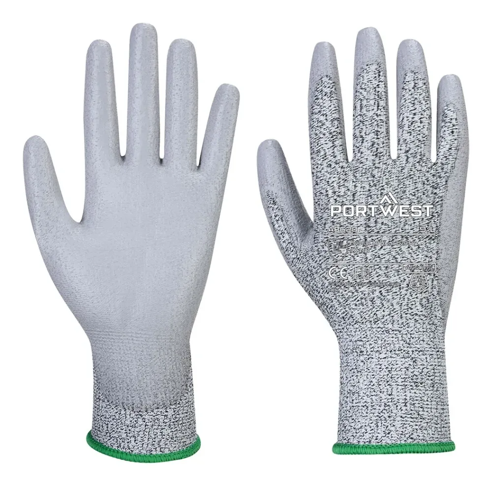 Portwest AB620 Snijklasse F13 PU Handschoen in Multipack (Pk12) Grijs voorkant