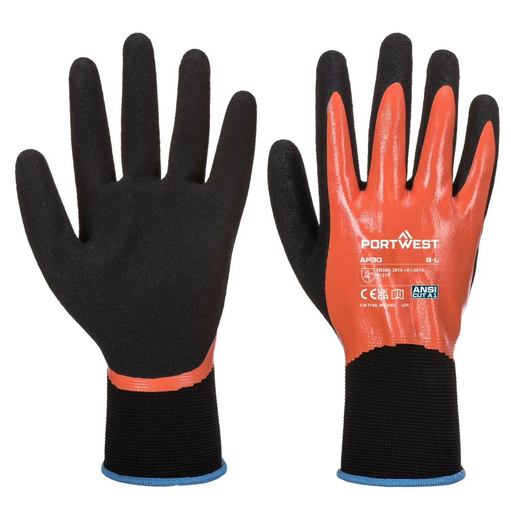 Portwest AP30 Dermi Pro Handschoen Oranje/zwart voorkant
