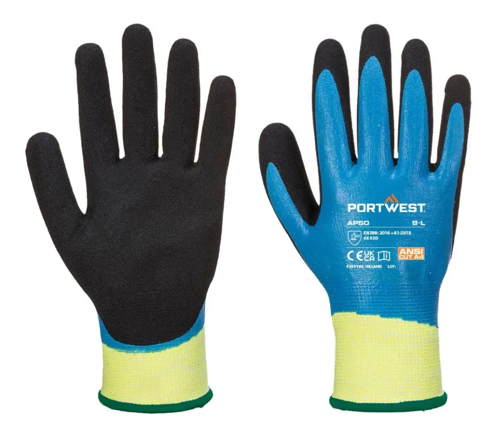 Portwest AP50 Aqua Cut Pro Handschoen Blauw/zwart voorkant