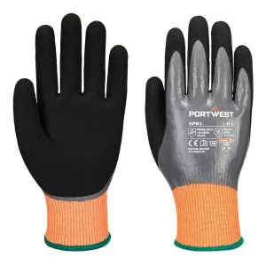 Portwest AP51 Cut F15 Nitrile Aqua Glove Grijs/zwart voorkant