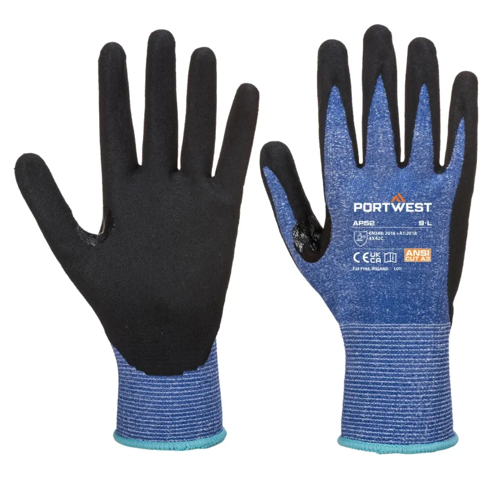 Portwest AP52 Dexti Cut Ultra Handschoen Blauw/zwart voorkant