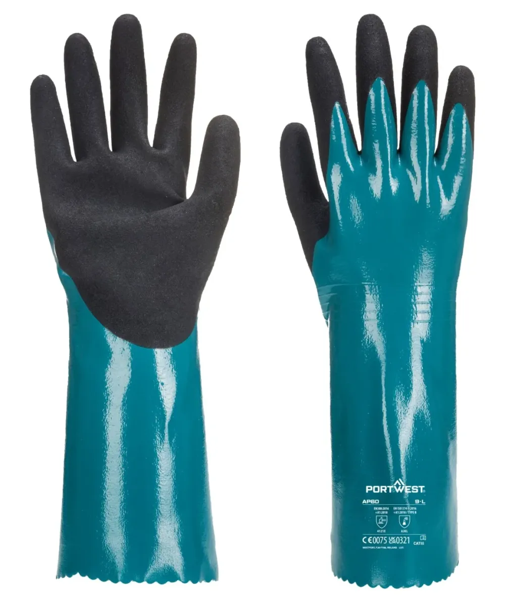 Portwest AP60 Lichte Korrelige Grip Handschoen Blauw/zwart voorkant