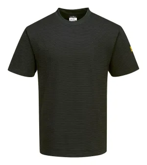 Portwest AS20 Antistatisch ESD T-Shirt Zwart voorkant