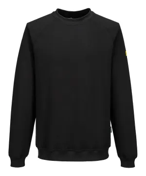 Portwest AS24 Anti-statisch ESD Sweatshirt Zwart voorkant