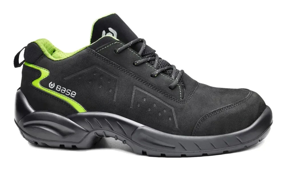 Base Protection Chester S3L FO SR Zwart/groen voorkant