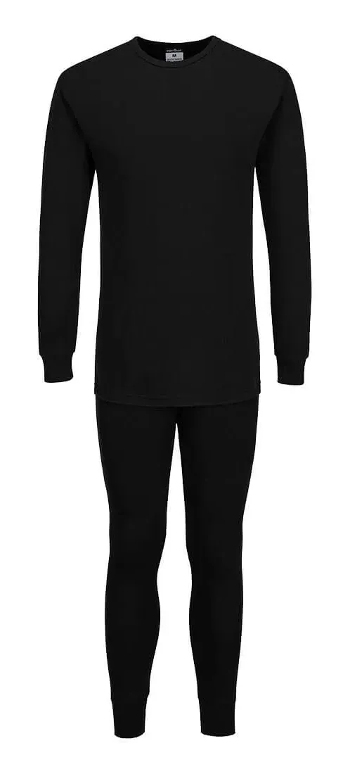 Portwest B127 Set thermo onderlaag kleding Zwart voorkant