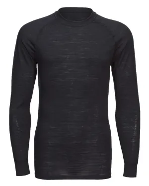 Portwest B183 Merinowol T-shirt met ronde hals en lange mouwen Zwart voorkant