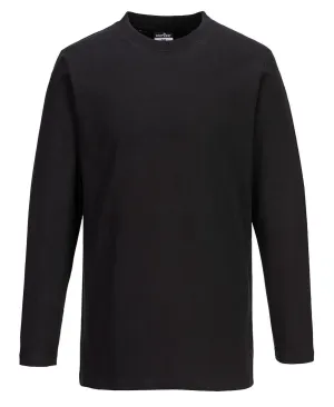 Portwest B196 T-shirt met Lange Mouw Zwart voorkant
