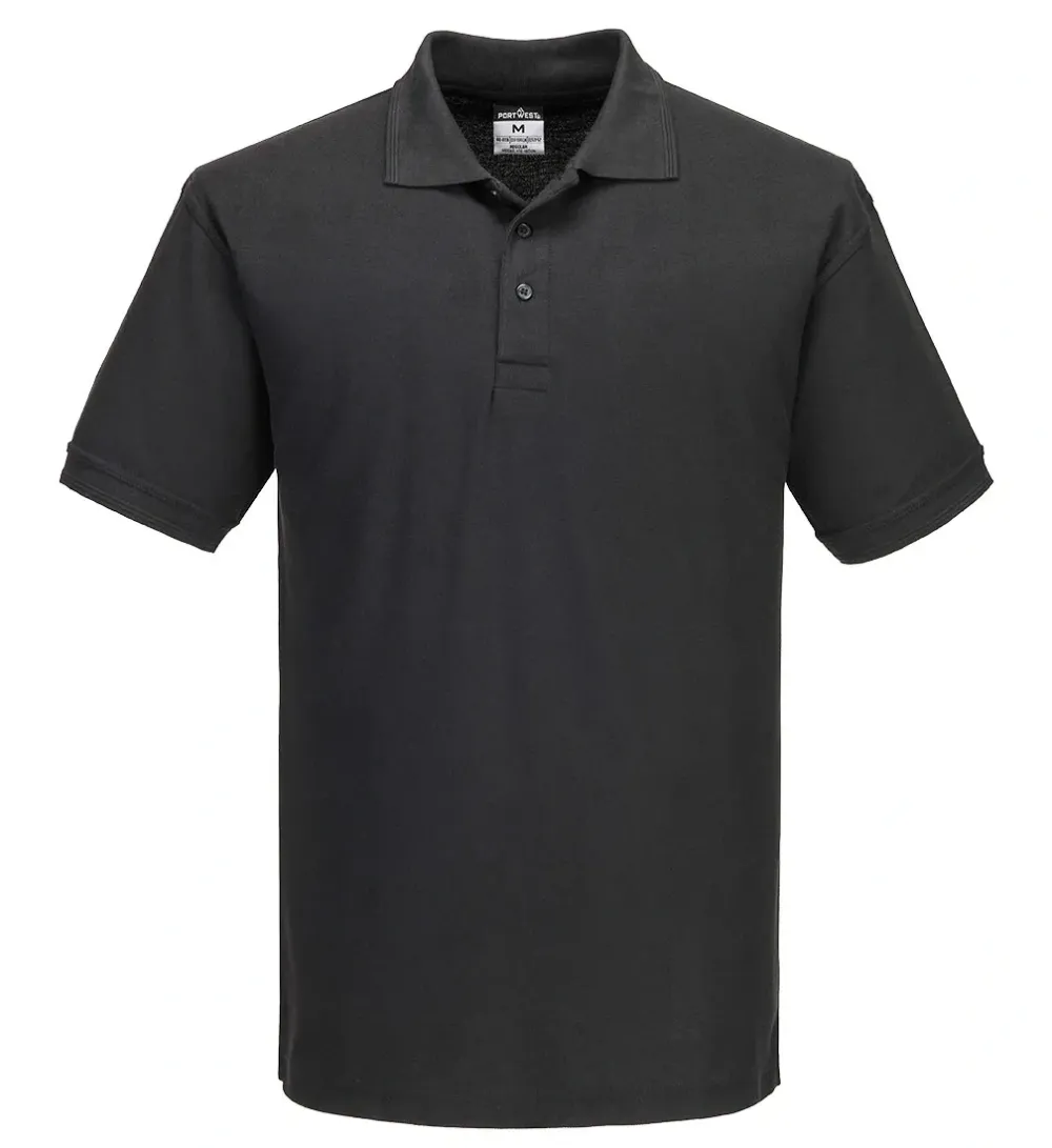 Portwest B210 Naples Poloshirt Zwart voorkant