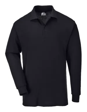 Portwest B212 Poloshirt lange mouw Zwart voorkant