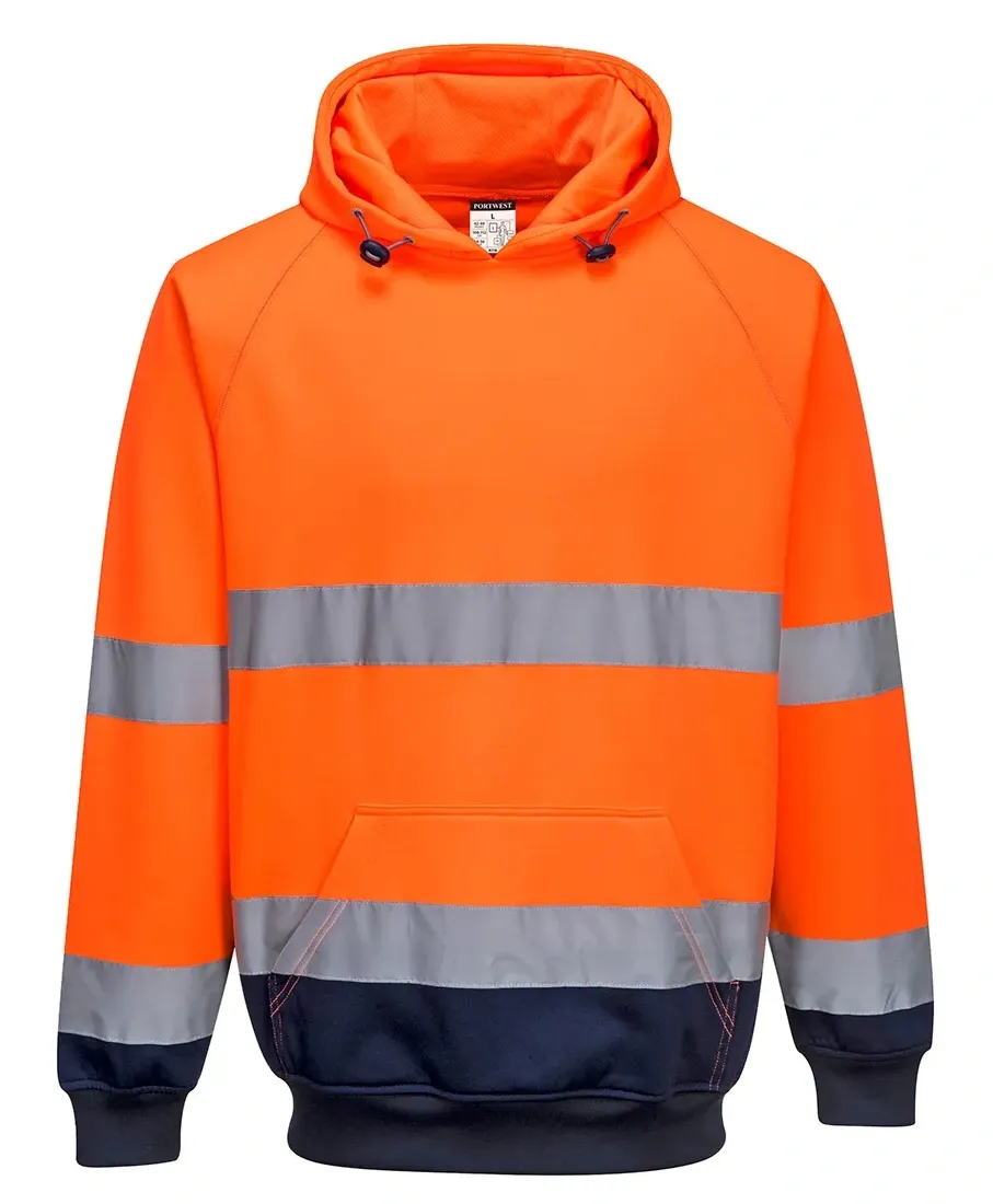 Portwest B316 Tweekleurig sweatshirt met capuchon Oranje/marine voorkant