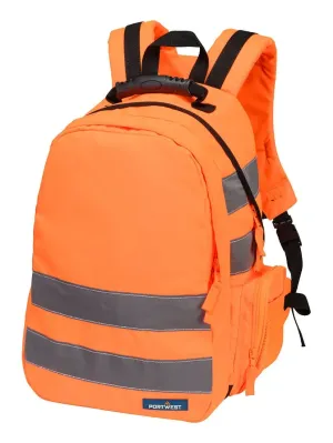 Portwest B904 Quick Release Hi-Vis Rugzak Oranje voorkant
