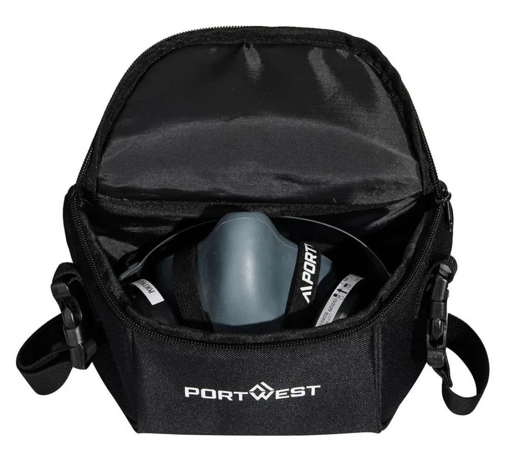 Portwest B940 Half Mask Storage Bag Zwart voorkant