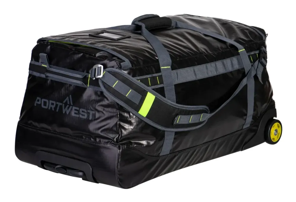 Portwest B951 PW3 100L Waterdicht Duffle Reistas Zwart voorkant