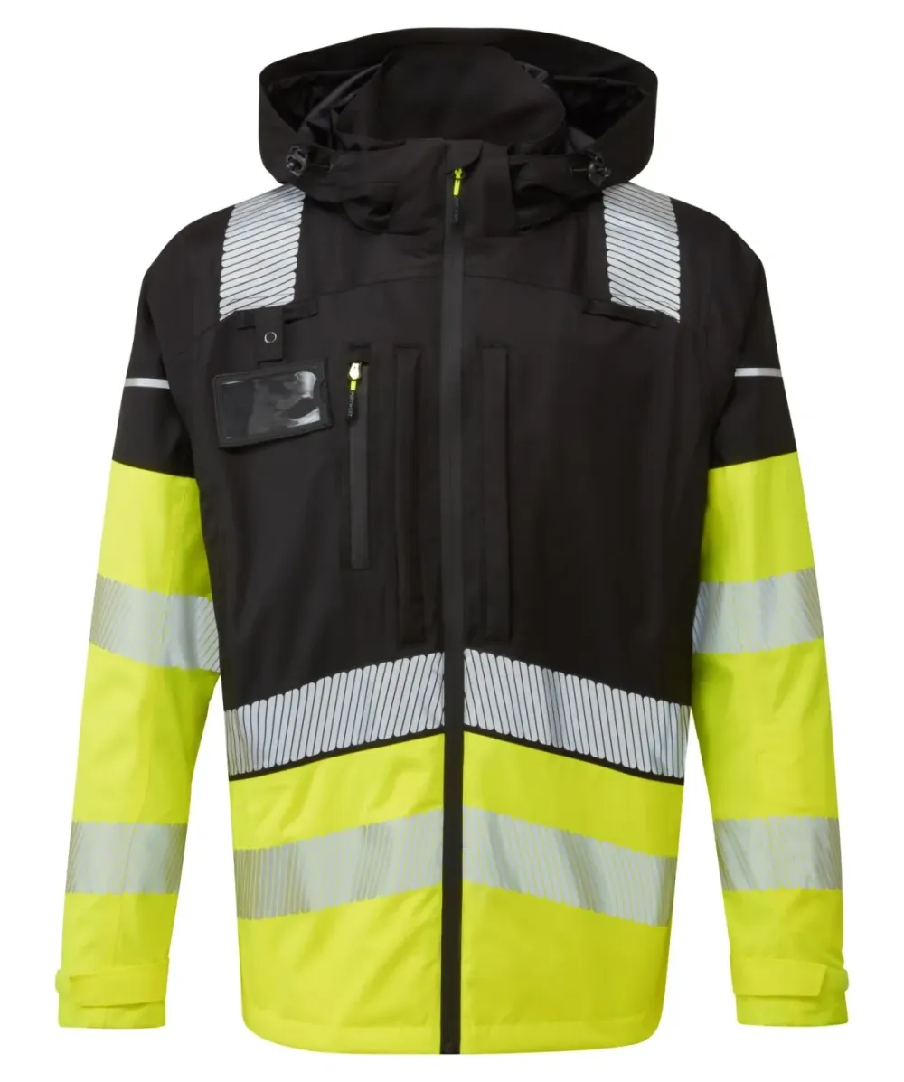Portwest BX323 Ultimate Modulair Hi-Vis 3-in-1 Regenjack Geel/zwart voorkant