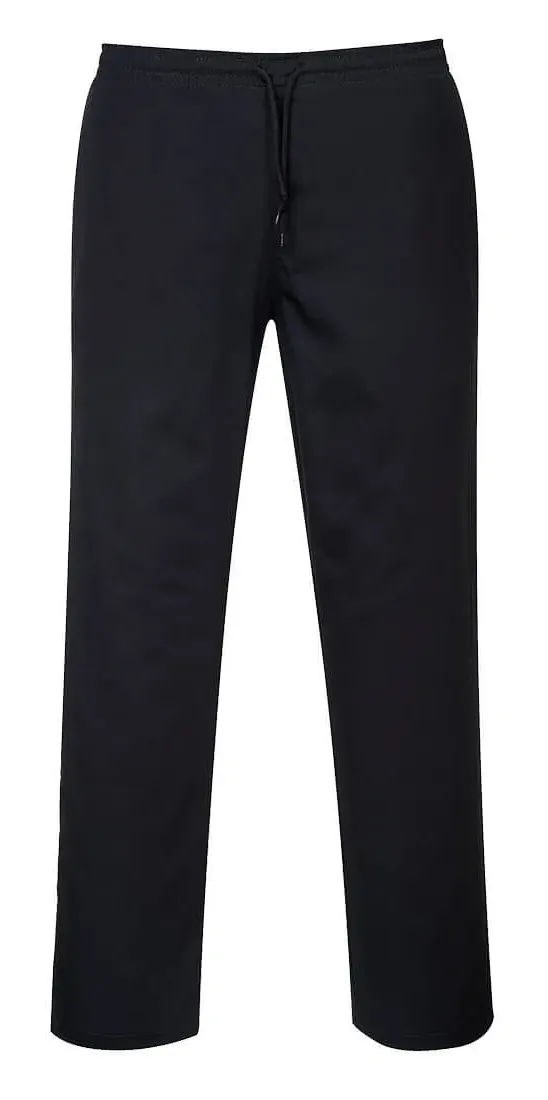 Portwest C070 Broek met aansnoerkoord Zwart voorkant