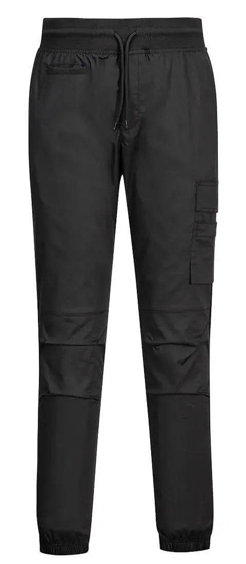 Portwest C074 Stretch koks joggers Zwart voorkant