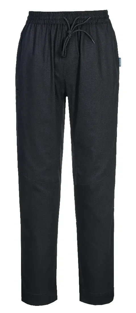 Portwest C076 Katoen Mesh Air Koksbroek Zwart voorkant