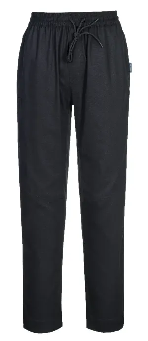 Portwest C076 Katoen Mesh Air Koksbroek Zwart voorkant
